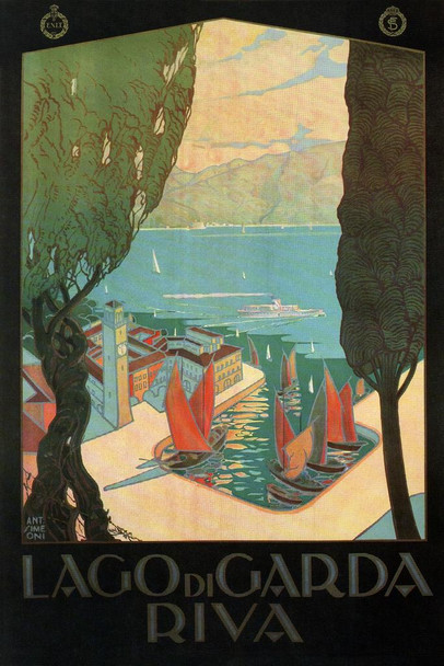 Lago di Garda Riva Lake Northern Italy Vintage Travel Cool Wall Decor Art Print Poster 16x24