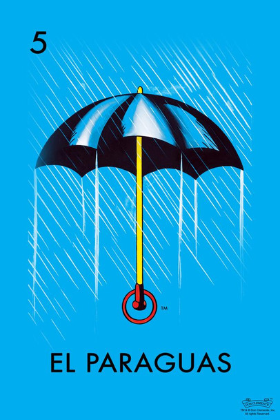 05 El Paraguas Umbrella Loteria Card Mexican Bingo Lottery Cool Wall Decor Art Print Poster 16x24