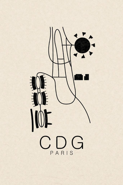 CDG Paris Airport Map Art Cool Wall Art Print Poster 16x24