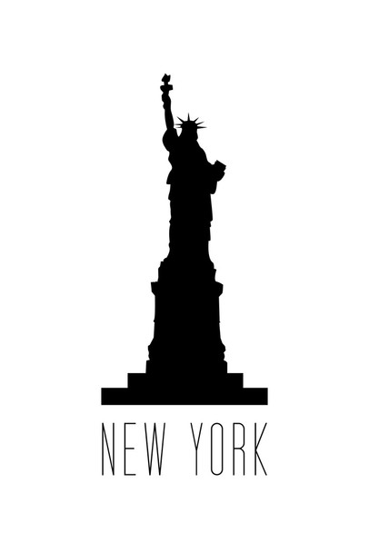 Cities New York City Statue of Liberty White Cool Wall Decor Art Print Poster 12x18