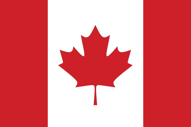 Laminated Flag of Canada Poster Dry Erase Sign 16x24