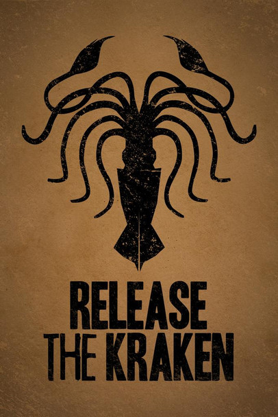 Release The Kraken Brown Cool Wall Decor Art Print Poster 24x36