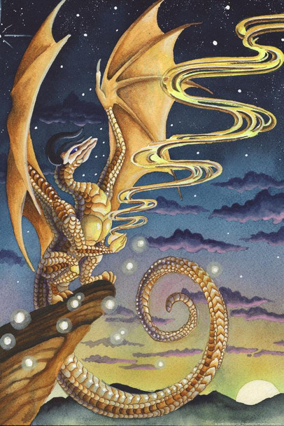 Spirt Guide by Carla Morrow Spiritual Incense Dragon Fantasy Cool Wall Decor Art Print Poster 16x24