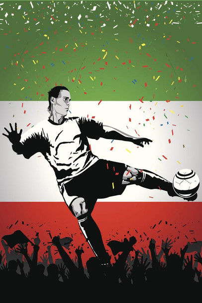 Laminated Italy Soccer Player Sports Poster Dry Erase Sign 16x24