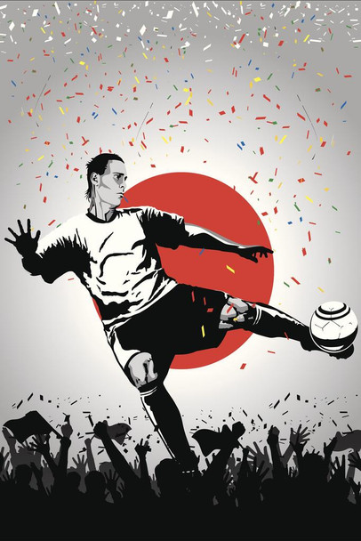 Laminated Japan Soccer National Team Sports Poster Dry Erase Sign 16x24