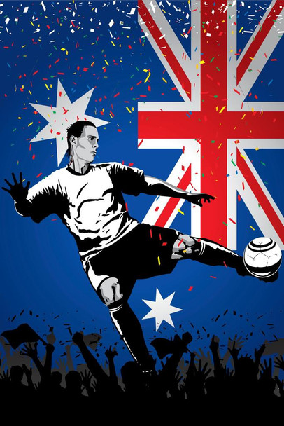 Laminated Australia Soccer National Team Sports Poster Dry Erase Sign 16x24