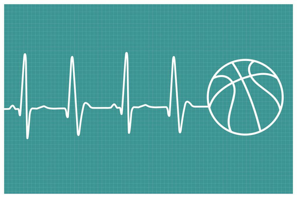 Basketball Player Heartbeat Sports Athlete Motivational Wall Art Bedroom Wall Decor Game Room Decor Basketball Is Life Dunk Boys Room Inspirational Athletic Cool Wall Decor Art Print Poster 16x24