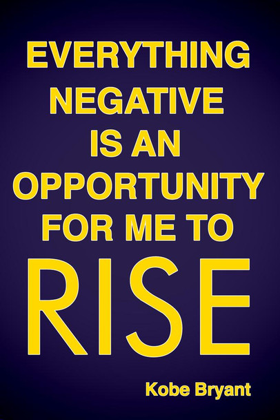 Everything Negative Is An Opportunity For Me To Rise Motivational Sports Quote Inspirational Basketball Coach Classroom Teacher Cool Wall Decor Art Print Poster 16x24