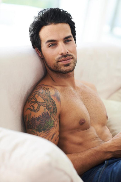 Laminated Taking Some Me Time Hot Guy Relaxing Photo Photograph Poster Dry Erase Wall Art 16x24