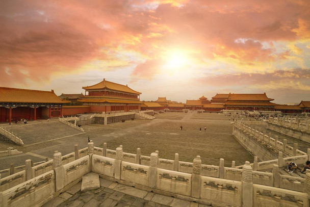 Laminated Forbidden City in the Sunset Beijing China Photo Photograph Poster Dry Erase Sign 24x16
