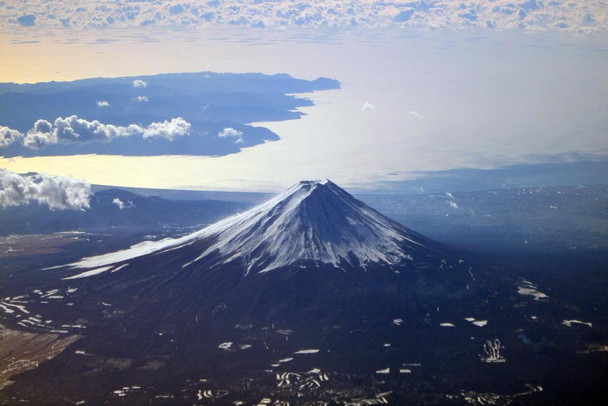 Laminated Mt Fuji in Winter Honshu Island Japan Photo Photograph Poster Dry Erase Sign 24x16