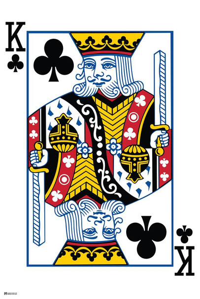 King of Clubs Playing Card Art Poker Room Game Room Casino Gaming Face Card Blackjack Gambler Cool Wall Decor Art Print Poster 16x24