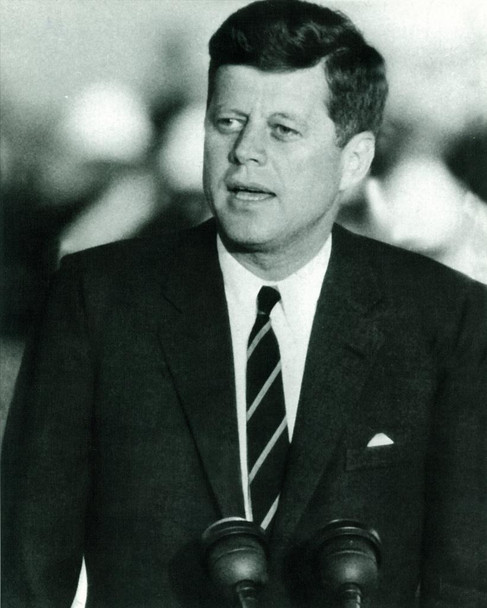 John Fitzgerald Kennedy JFK Speech Black & White Photograph Cool Wall Decor Art Print Poster 24x36