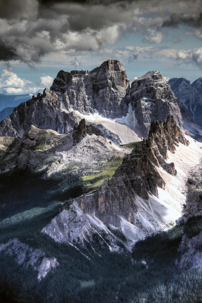 Laminated Dolomites Peaks View From Lagazuoi Mountain Photo Photograph Poster Dry Erase Sign 16x24