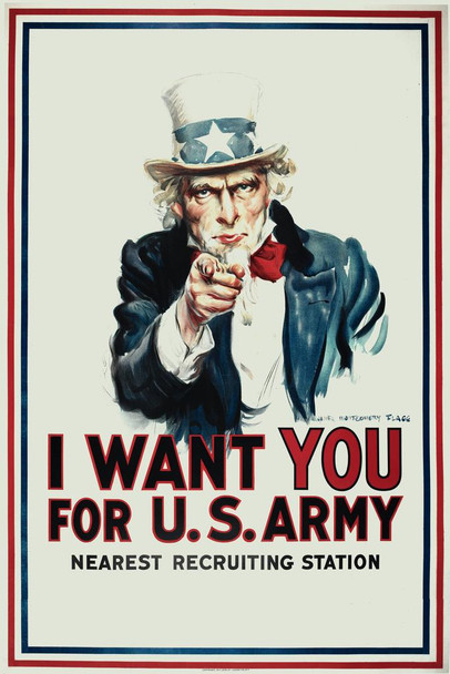 Uncle Sam I Want You For The Army WPA War Propaganda Cool Wall Decor Art Print Poster 16x24