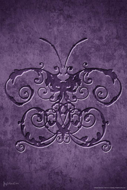 Laminated Damask Butterfly by Brigid Ashwood Purple Butterfly Poster Vintage Poster Prints Butterflies in Flight Wall Decor Butterfly Illustrations Insect Art Poster Dry Erase Sign 16x24