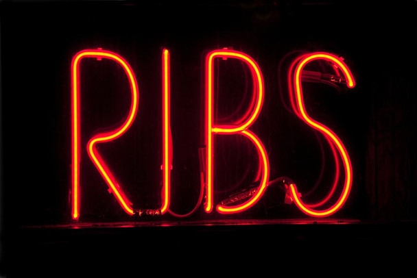 Laminated Ribs Neon Sign Illuminated Photo Photograph Poster Dry Erase Sign 24x16