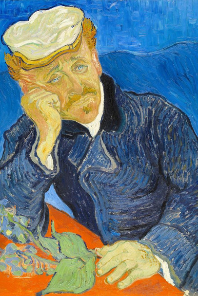 Laminated Vincent Van Gogh Portrait of Dr Gachet Van Gogh Wall Art Impressionist Portrait Painting Style Fine Art Home Decor Realism Romantic Artwork Decorative Wall Decor Poster Dry Erase Sign 16x24