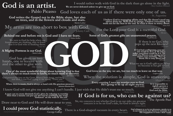 Laminated Quotes About God Religion Art Poster Dry Erase Sign 16x24