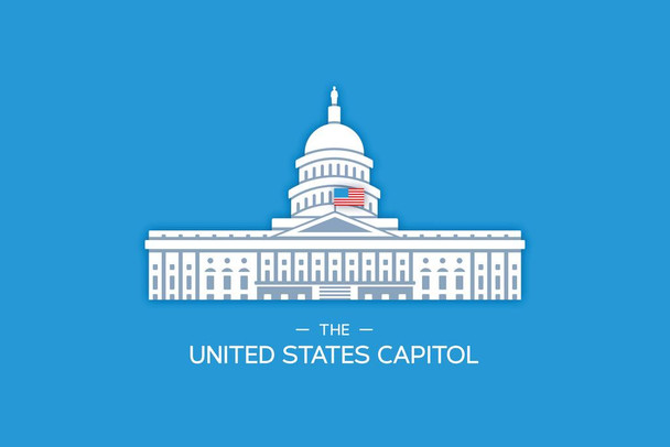 Laminated United States Capitol Building Poster Dry Erase Sign 24x16