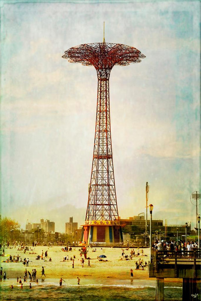 Laminated Coney Island Vintage by Chris Lord Photo Photograph Poster Dry Erase Sign 16x24