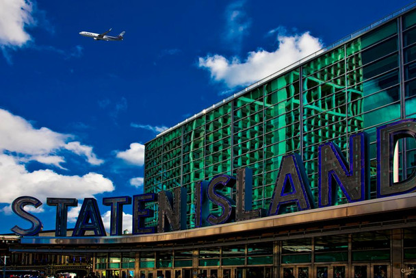 Laminated Staten Island Ferry Terminal by Chris Lord Photo Photograph Poster Dry Erase Sign 16x24