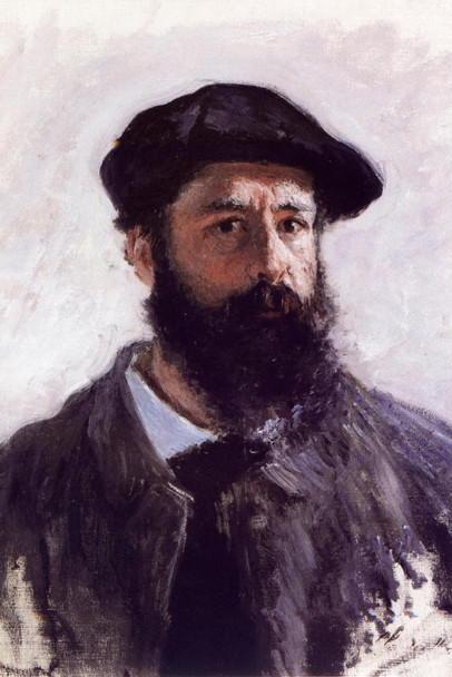 Claude Monet Self Portrait With Beret 1886 Art Impressionist Art Posters Claude Monet Prints Nature Landscape Painting Claude Monet Canvas Wall Art French Decor Cool Wall Decor Art Print Poster 24x36