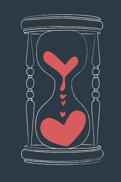 Laminated Forever Love Hourglass Romance Romantic Gift Valentines Day Decor Poster Dry Erase Sign 16x24