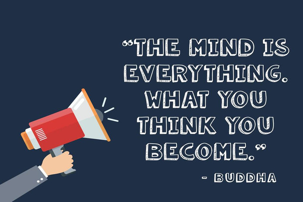 Laminated The Mind Is Everything Buddha Quote Motivational Poster Dry Erase Sign 16x24
