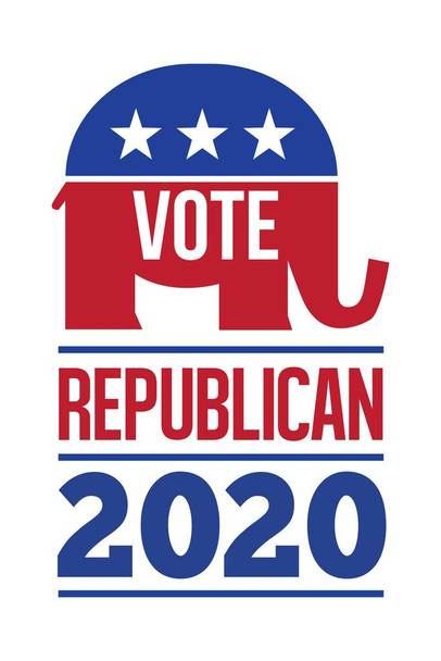 Laminated Vote Republican 2020 White Retro Presidential Election Campaign Pro Elect Trump Poster Dry Erase Sign 16x24