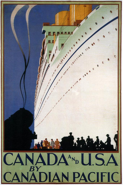 Laminated Canadian Pacific Canada and USA Cruise Ship Vintage Travel Poster Dry Erase Sign 16x24