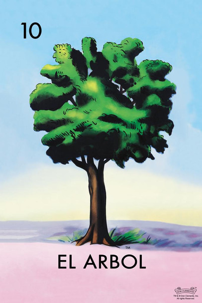 Laminated 10 El Arbol Tree Loteria Card Mexican Bingo Lottery Poster Dry Erase Sign 16x24