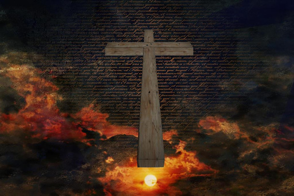 Cross in Sky Inspirational Cool Wall Decor Art Print Poster 36x24