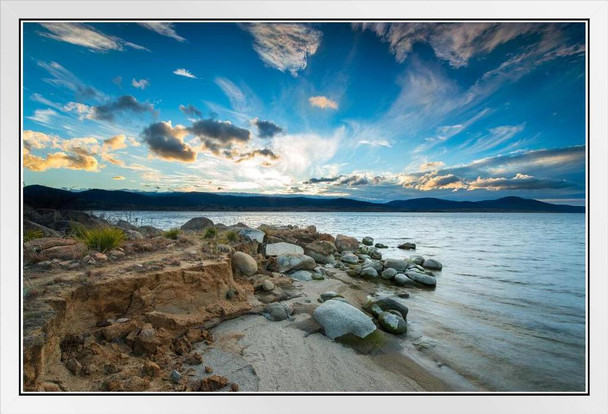 Lake Jindabyne New South Wales Australia Photo Photograph White Wood Framed Poster 20x14