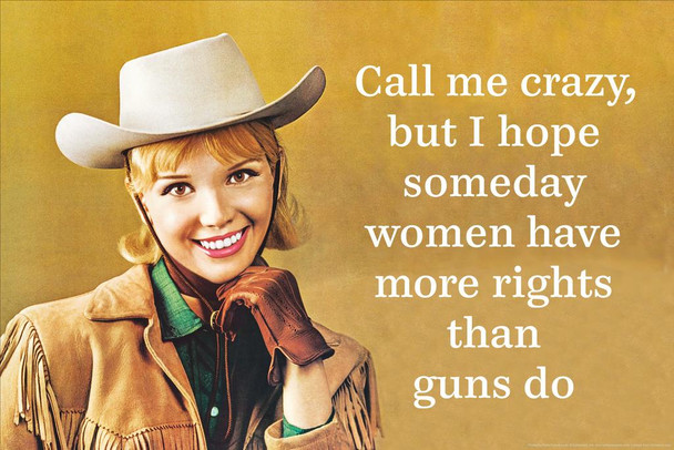 I Hope Someday Women Have More Rights Than Guns Funny Cool Wall Decor Art Print Poster 24x36