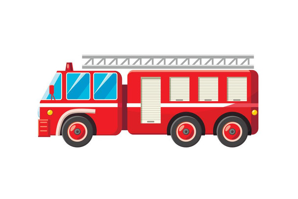 Fire truck icon in cartoon style Cool Wall Decor Art Print Poster 24x36