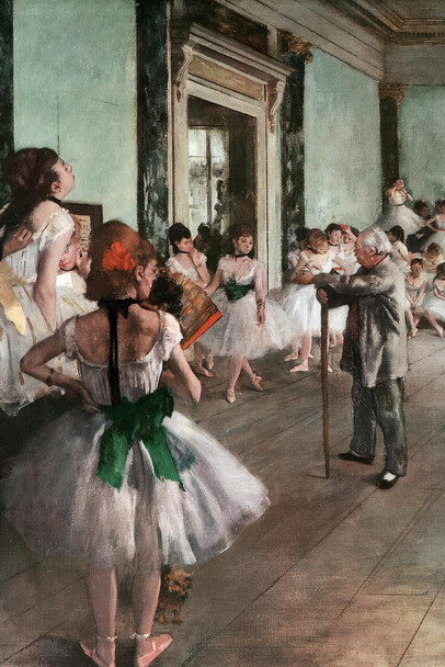 Laminated The Ballet Class Lesson Master Jules Perrot Art Print Edgar Degas Poster Dry Erase Sign 16x24