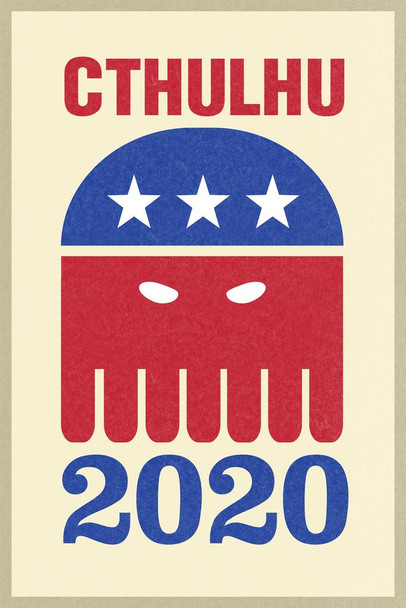 Vote Cthulhu For President 2020 Cream Campaign Cool Wall Decor Art Print Poster 16x24