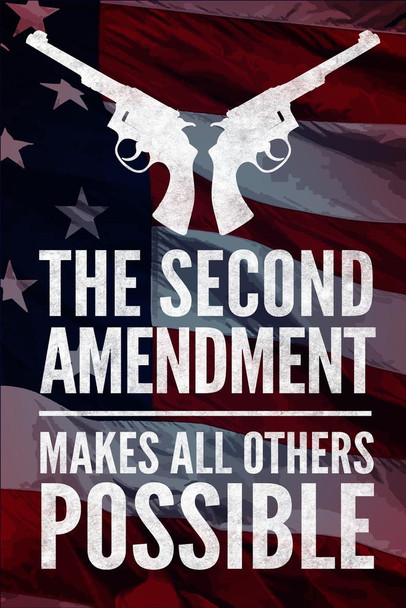 Laminated The Second Amendment Makes All Others Possible Flag Political Poster Dry Erase Sign 16x24