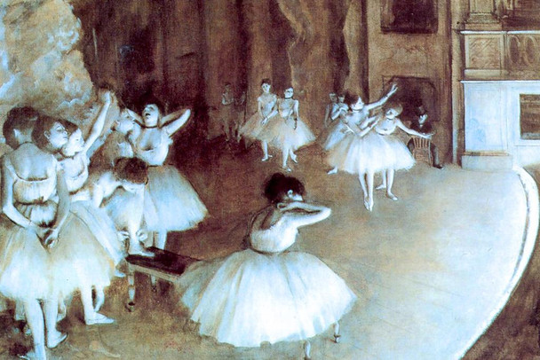 Laminated Edgar Degas Rehearsal On Stage Impressionist Art Posters Degas Prints and Posters Dancer Posters for Wall Painting Edgar Degas Canvas Wall Art French Wall Art Poster Dry Erase Sign 24x16