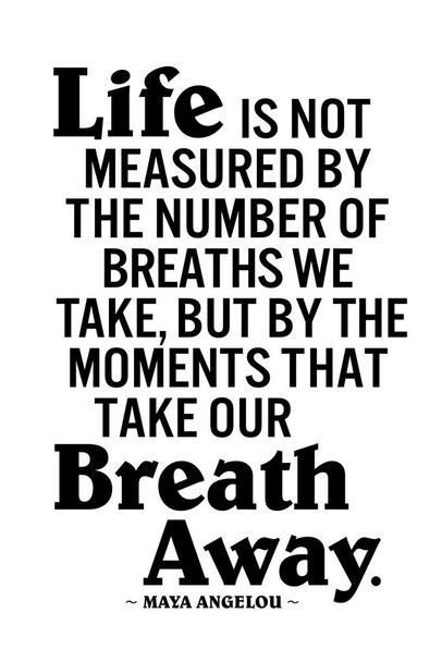 Life Is Not Measured By The Number Of Breaths Maya Angelou Cool Wall Decor Art Print Poster 16x24