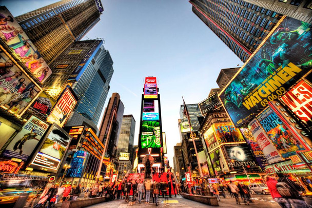 Times Square New York City NYC Illuminated Photo Photograph Cool Wall Decor Art Print Poster 36x24