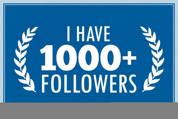 Laminated I Have 1000 Followers Blue Poster Dry Erase Sign 16x24