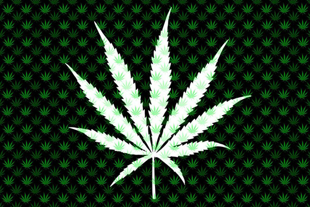 Marijuana Weed Pattern Dark Leaves College Cool Wall Decor Art Print Poster 16x24