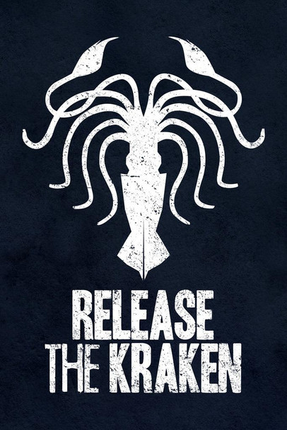 Release The Kraken Blue Cool Wall Decor Art Print Poster 16x24