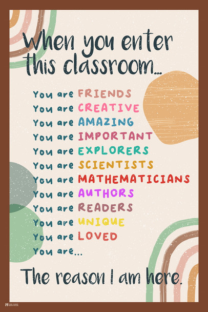 When You Enter This Classroom Poster Door Decorations For Affirmation Station Empowerment Wall Decor Must Haves Class Welcome Positive Poster Rainbow Boho Decor Cool Wall Art Print Poster 12x18