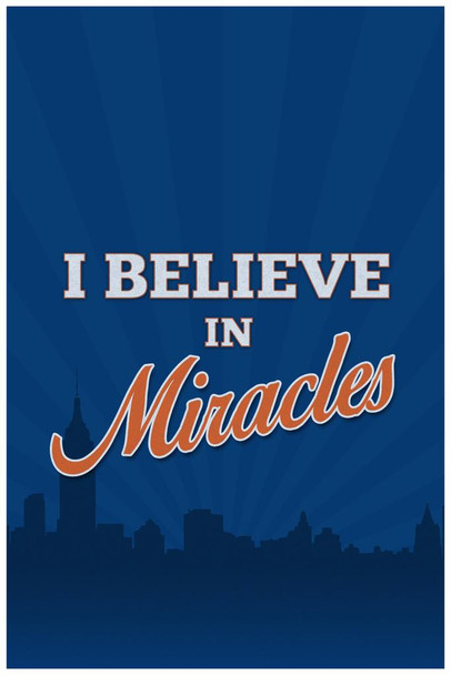 Laminated I Believe In Miracles Sports Baseball Poster Dry Erase Sign 16x24