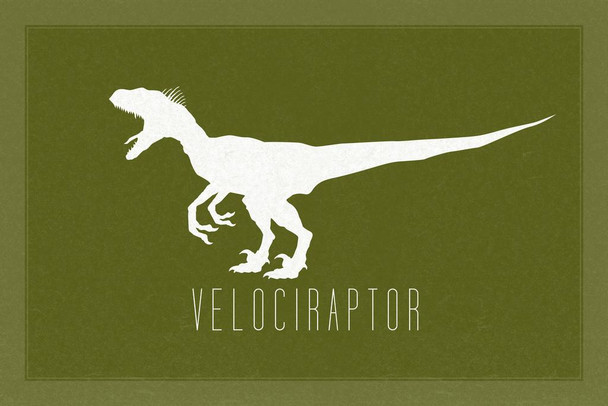 Dinosaur Velociraptor Green Dinosaur Poster For Kids Room Dino Pictures Bedroom Dinosaur Decor Dinosaur Pictures For Wall Dinosaur Wall Art Prints for Walls Cool Wall Decor Art Print Poster 24x16