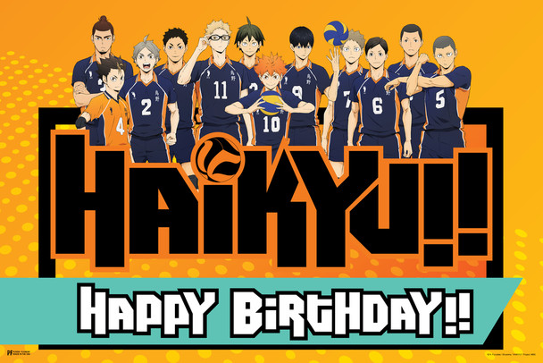 Haikyu Birthday Poster Anime Aesthetic Modern Graphic Print Canvas Picture Japanese Home Weeb Anime Fan Gift Picture Supplies Party Volleyball Manga Sport Cool Wall Decor Art Print Poster 12x18