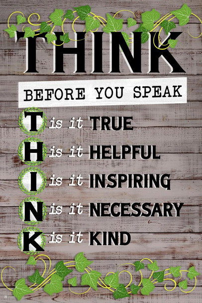 Think Poster Classroom Farmhouse Decor Stretched Canvas Art Wall Decor 16x24